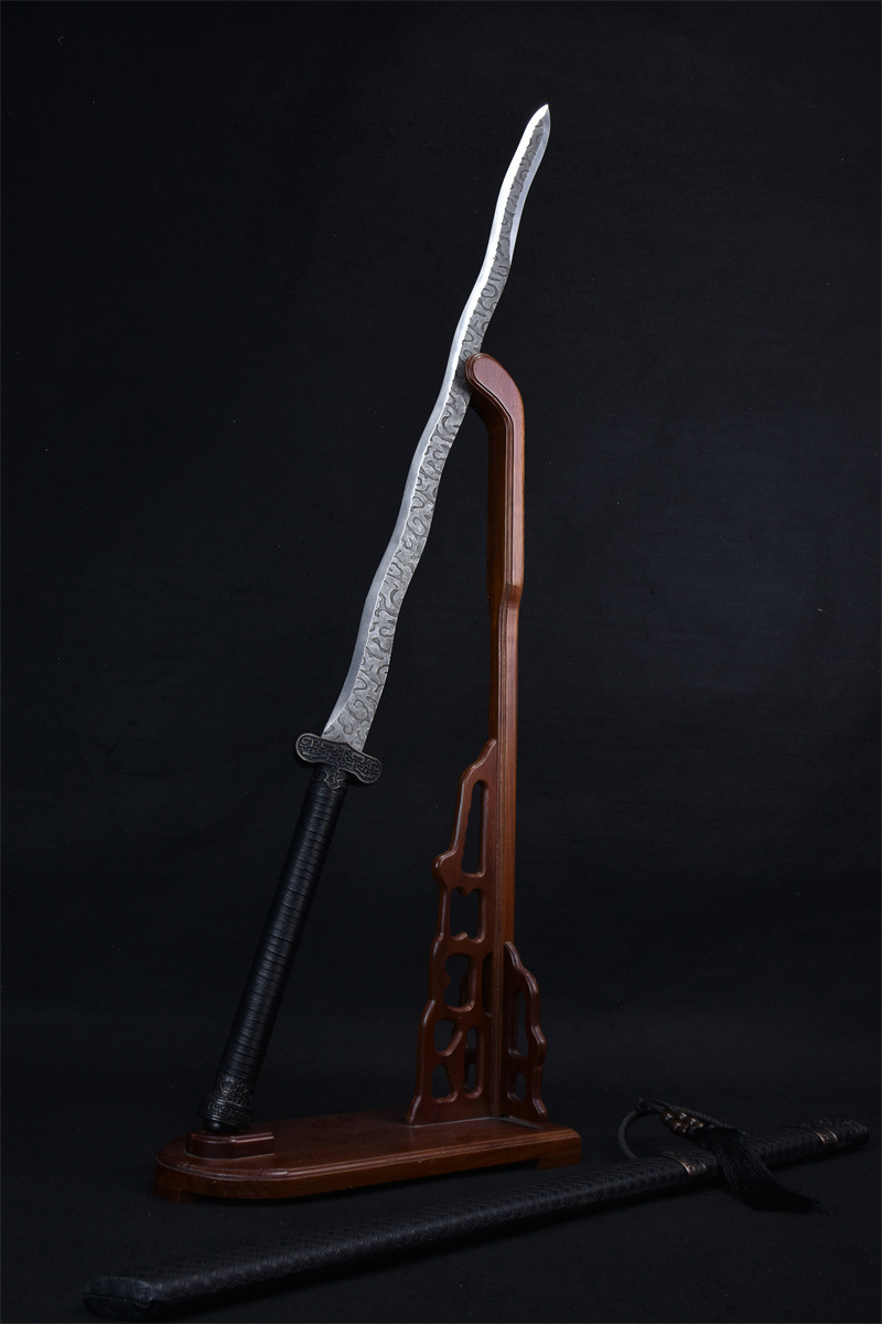 龙泉刀剑传统手工锻打一体素装宝剑影视唐剑硬剑兵器工艺品未开刃